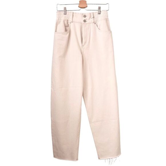 NEW All Saints AllSaints White Hailey High Rise Cropped Wide Leg Jeans Size 27 - Picture 4 of 10